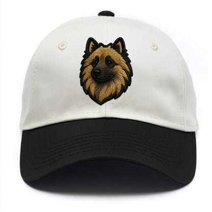 Keeshond - Contemporary spitz logo with - Two Tone Cap - Black