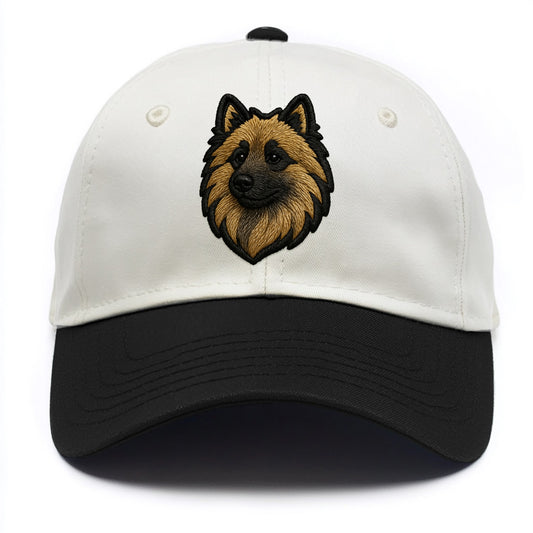 Keeshond - Contemporary spitz logo with - Two Tone Cap - Black