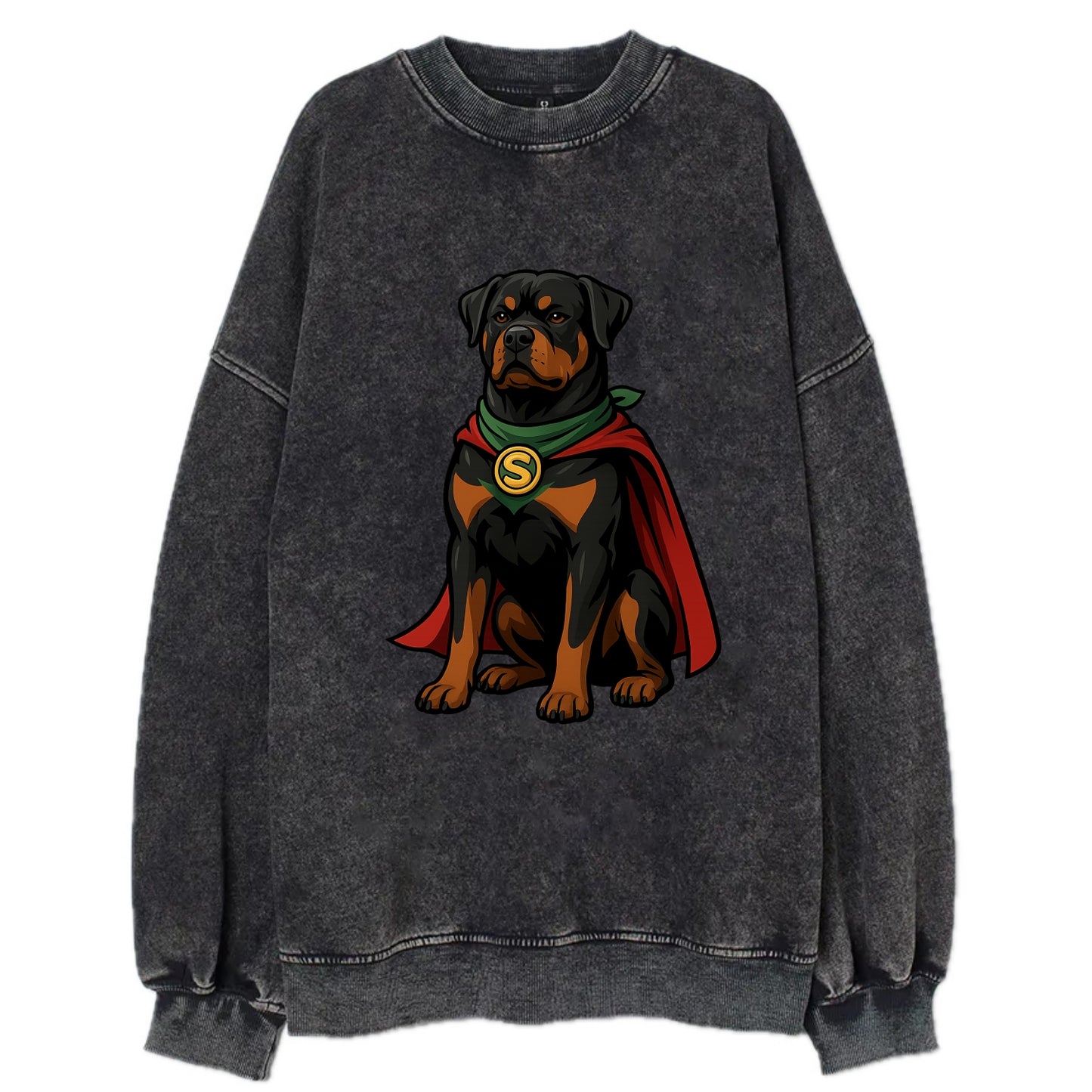 Rottweiler Strong Hero  - Vintage Sweatshirt - Black
