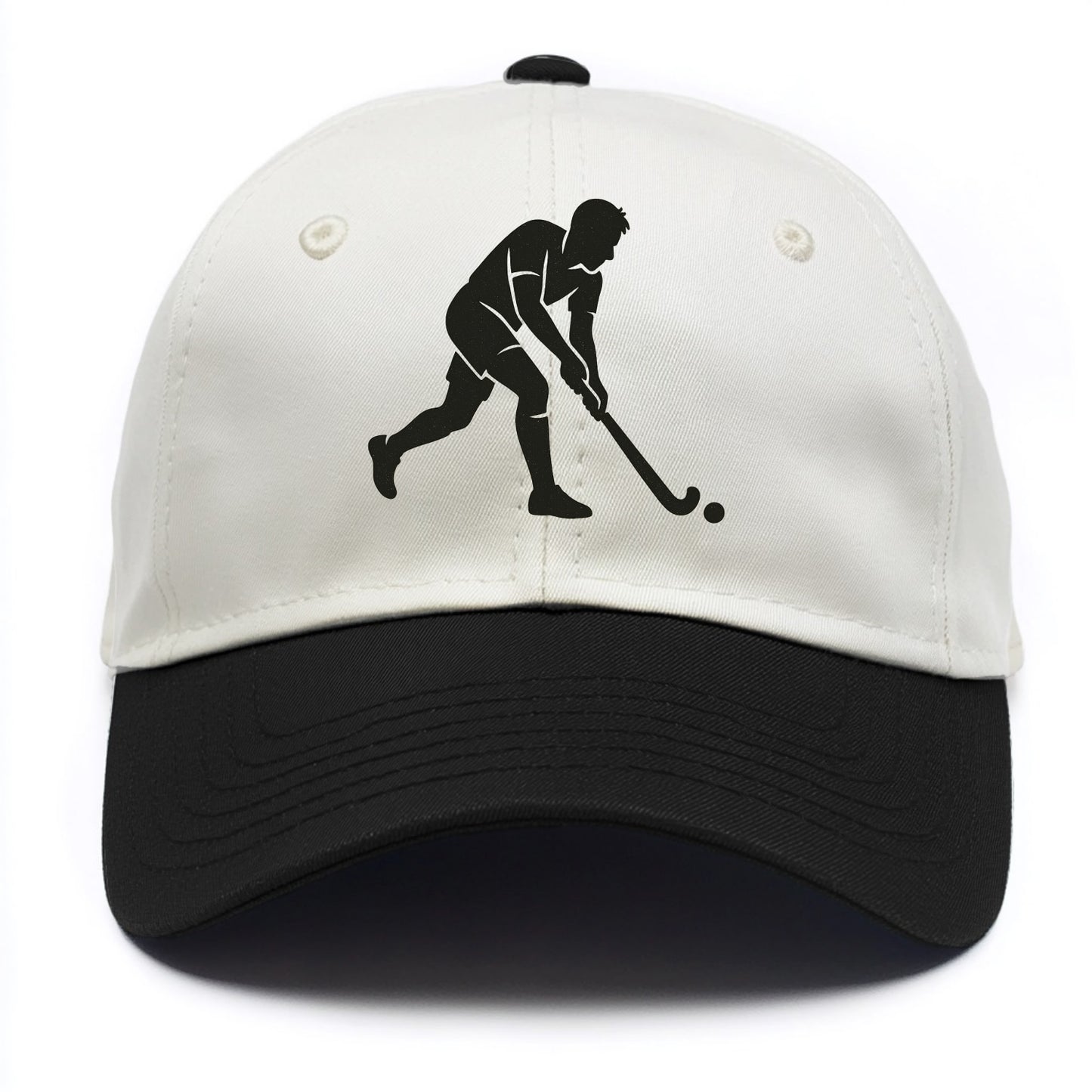 Field hockey player striking the ball - Two Tone Cap - Black