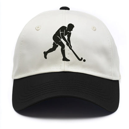 Field hockey player striking the ball - Two Tone Cap - Black