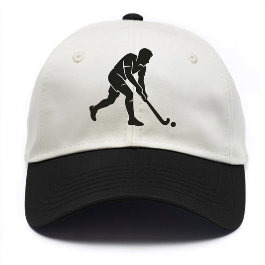 Field hockey player striking the ball - Two Tone Cap - Black