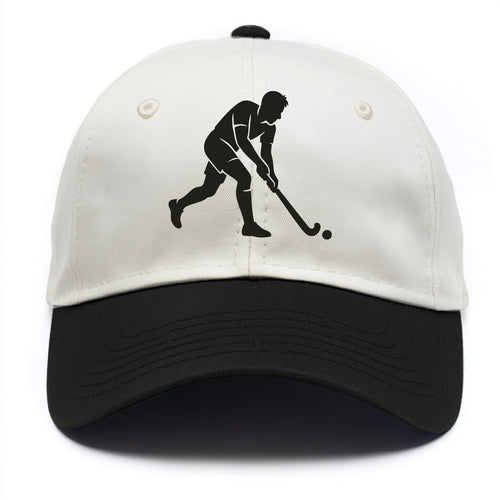 Field hockey player striking the ball - Two Tone Cap