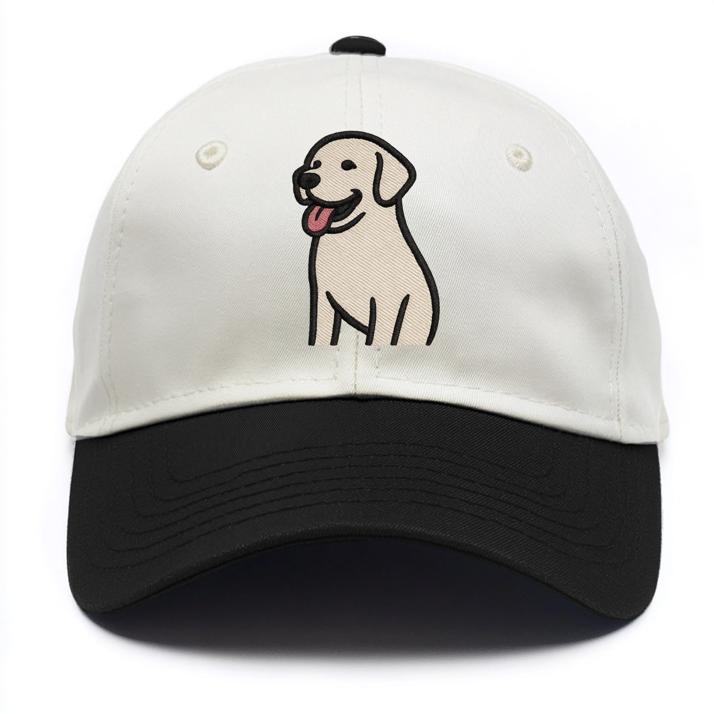Labrador - Happy panting expression - Two Tone Cap - Black