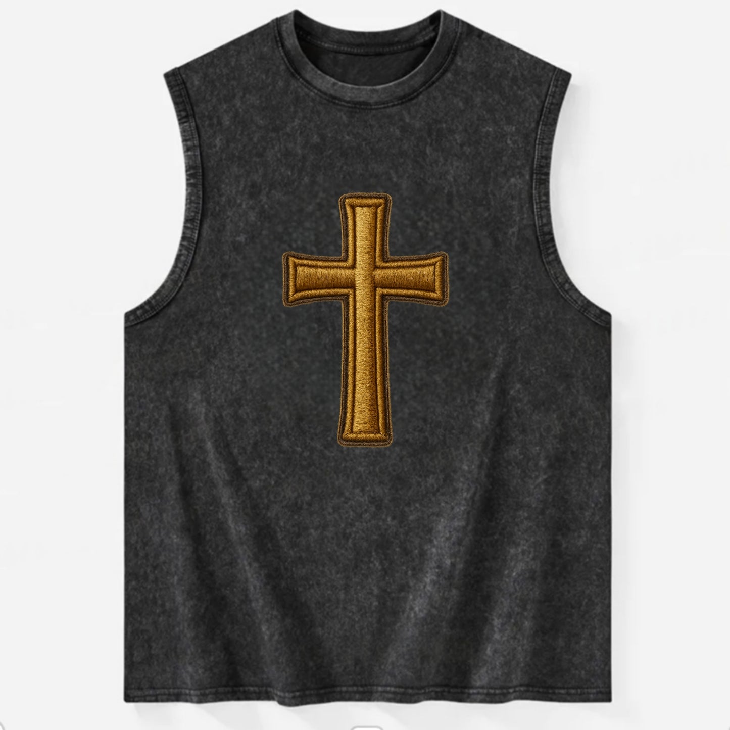 Latin Cross - Vintage Washed Tank - Black