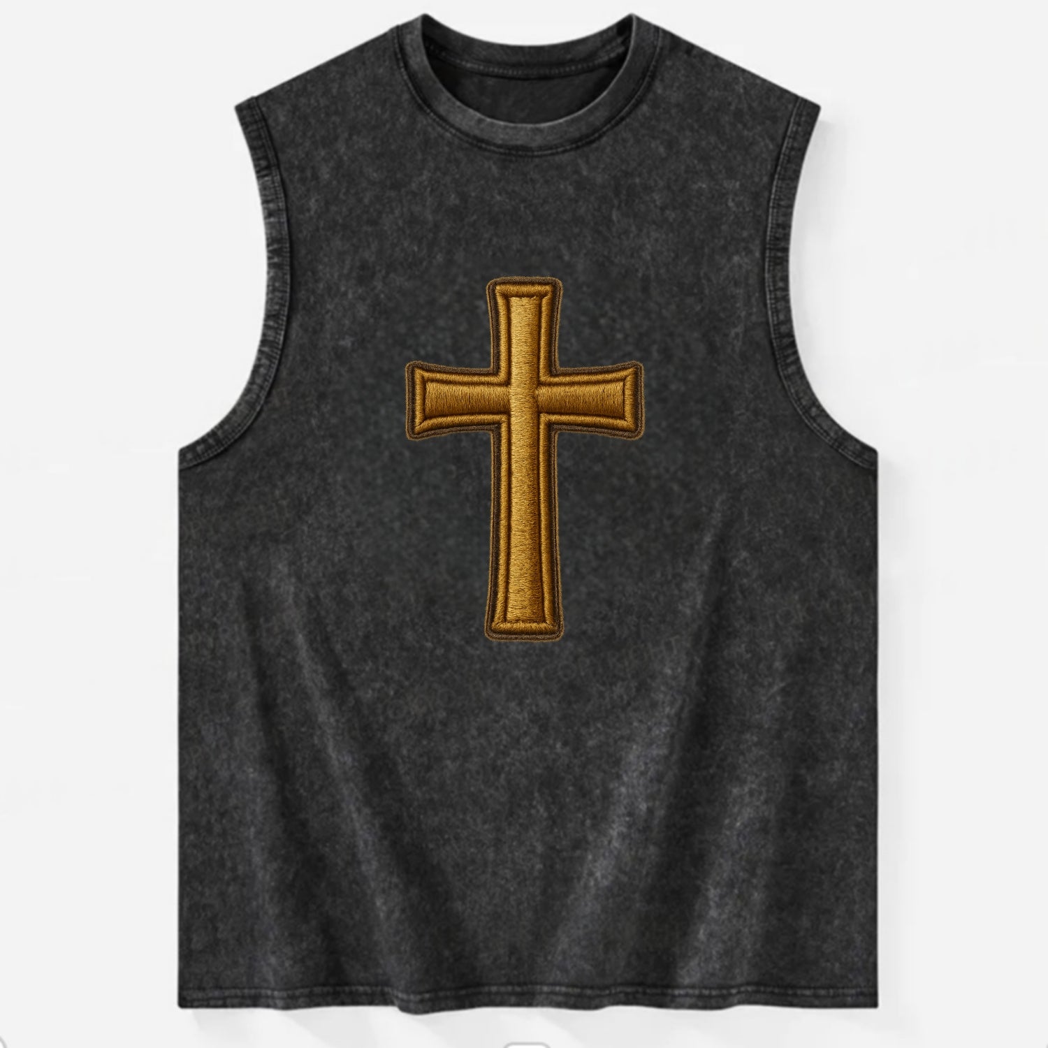 Latin Cross - Vintage Washed Tank - Black