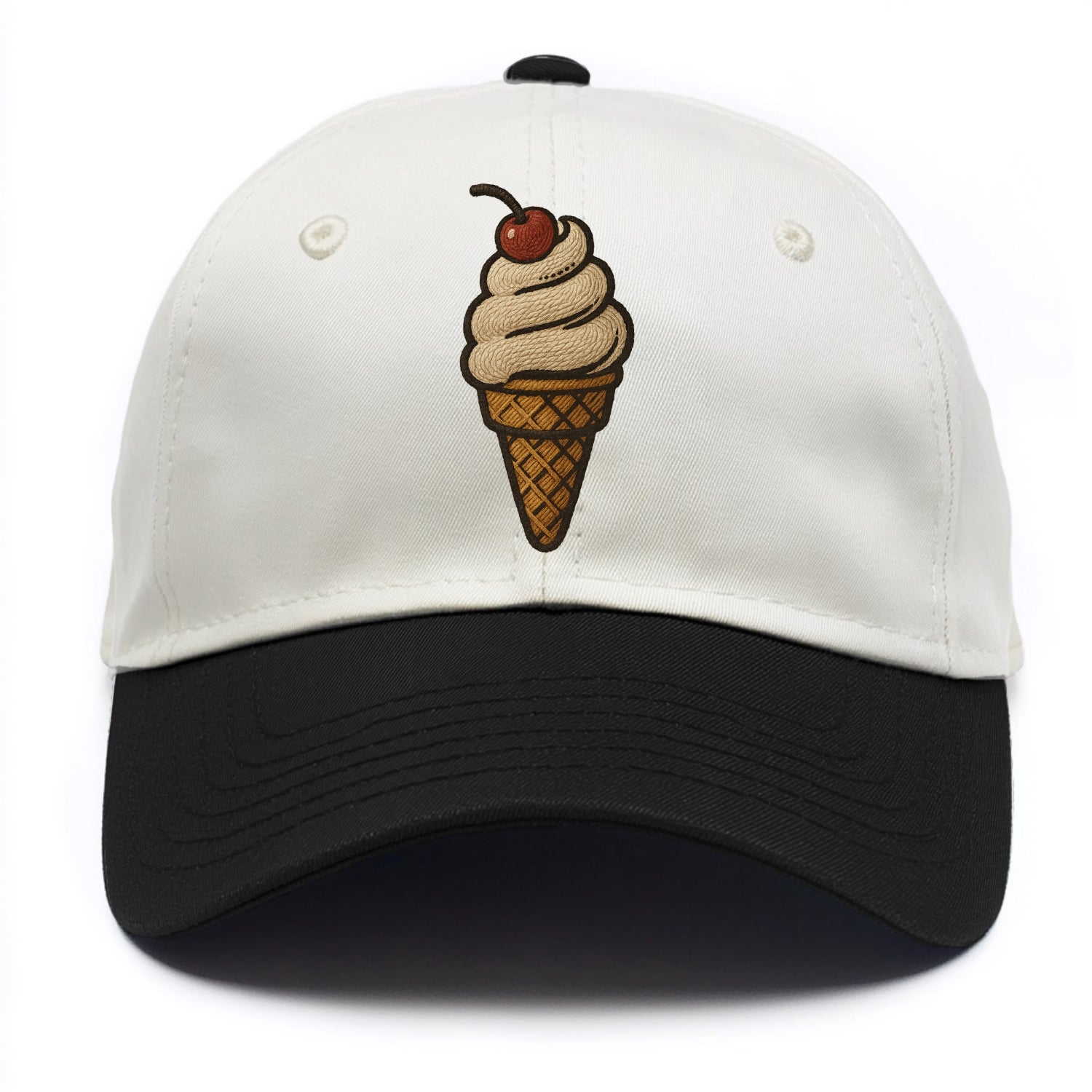 Ice Cream Cone  - Two Tone Cap - Black