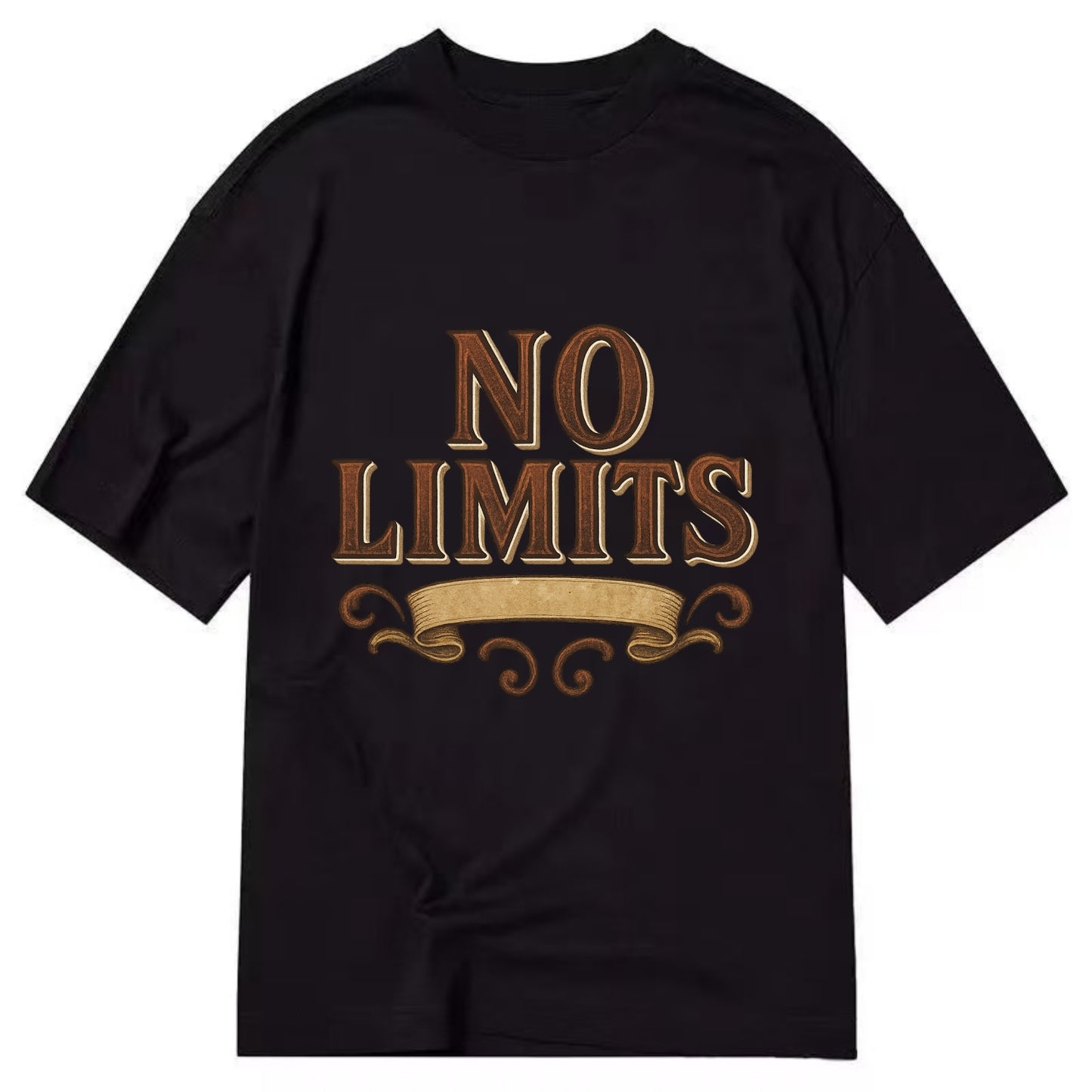 Bold typography design - "NO LIMITS" - boundless potential - Classic T-shirt - Black