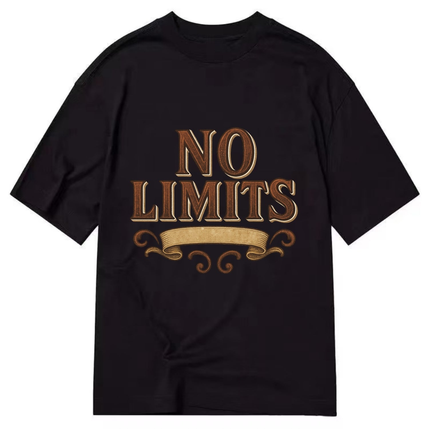 Bold typography design - "NO LIMITS" - boundless potential - Classic T-shirt - Black