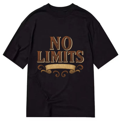 Bold typography design - "NO LIMITS" - boundless potential - Classic T-shirt - Black