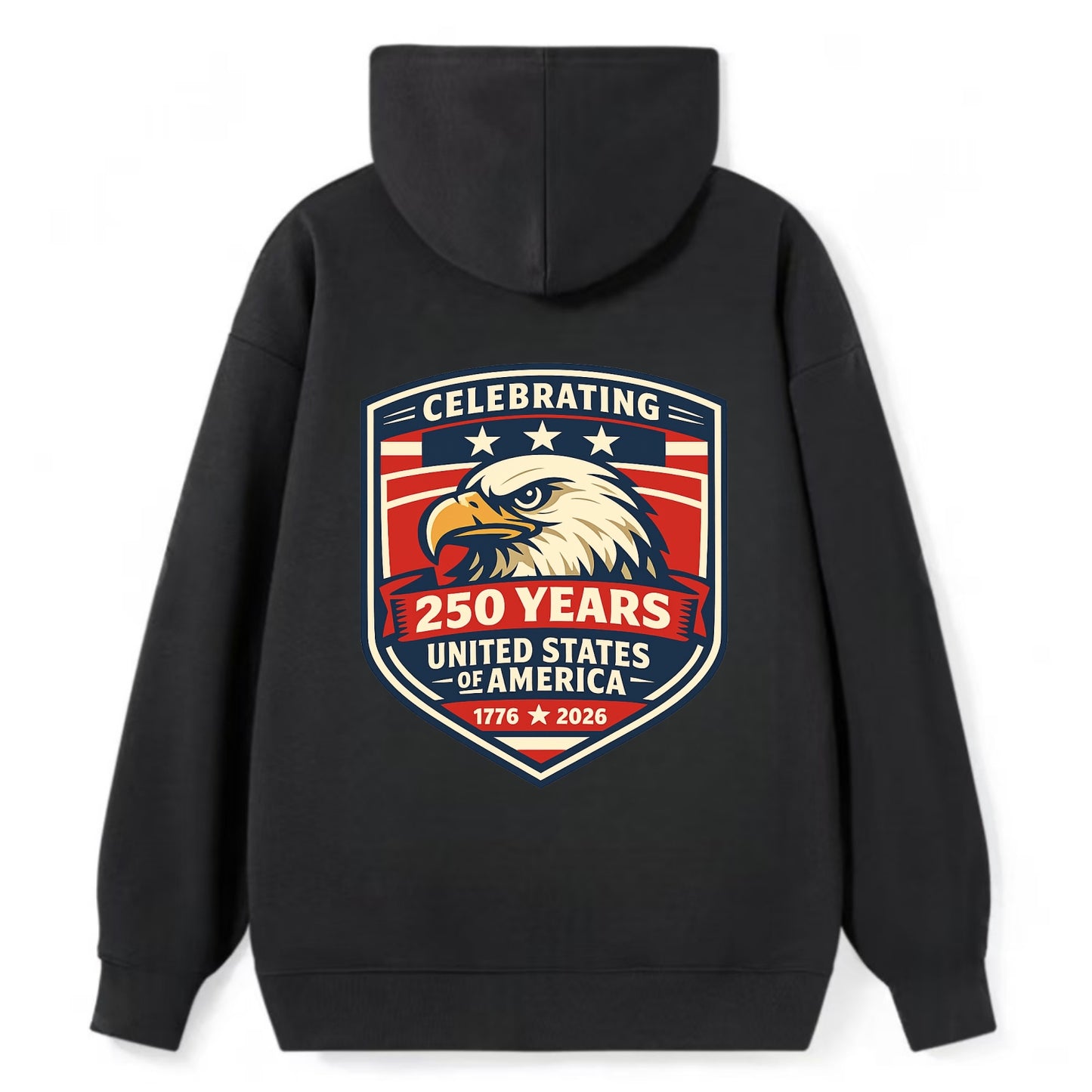 Heritage Eagle Emblem - Classic Pullover Hoodie - Black