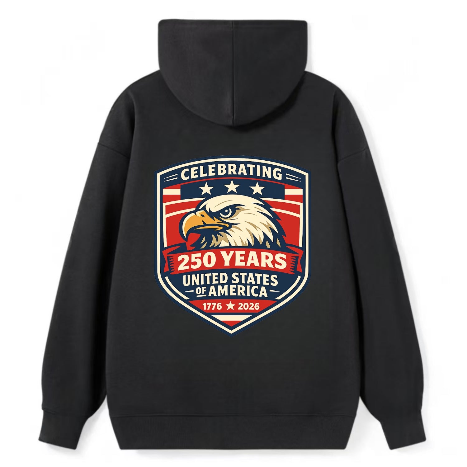 Heritage Eagle Emblem - Classic Pullover Hoodie - Black