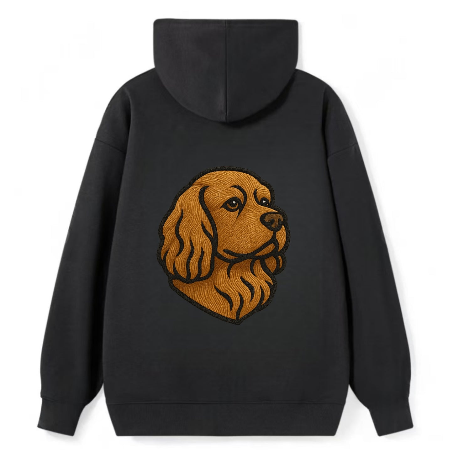 Sussex Spaniel - Golden liver embroidered low-set design - Classic Pullover Hoodie - Black