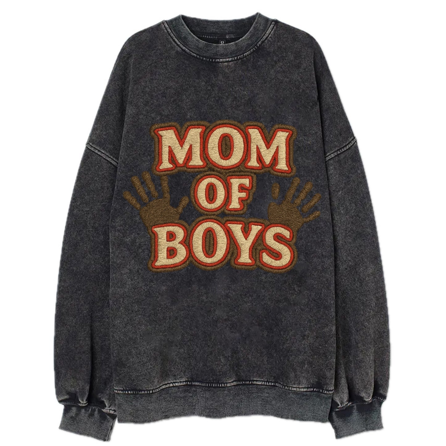 Mom Of Boys  - Vintage Sweatshirt - Black