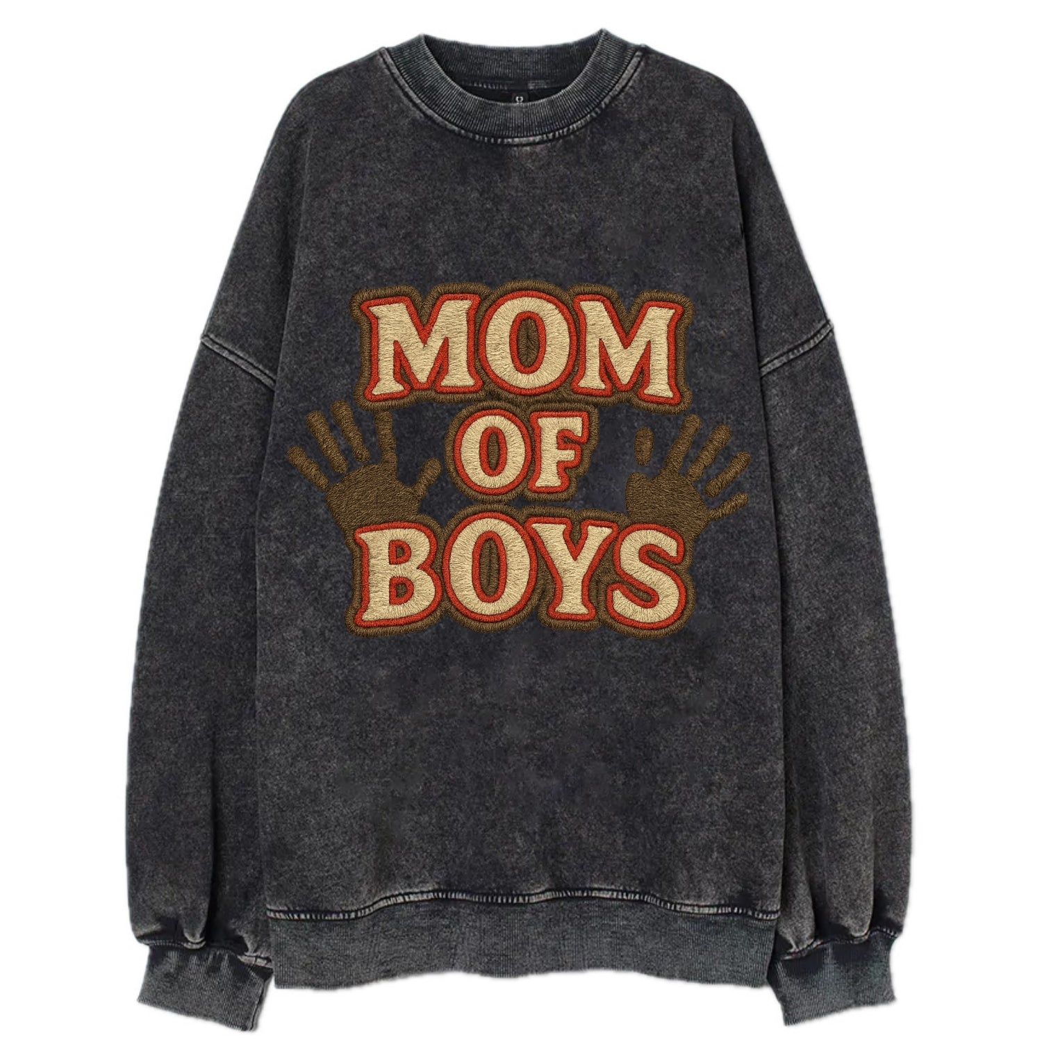Mom Of Boys  - Vintage Sweatshirt - Black