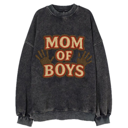Mom Of Boys  - Vintage Sweatshirt - Black