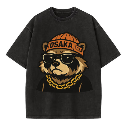 Osaka Tanuki - Vintage T-shirt - Black