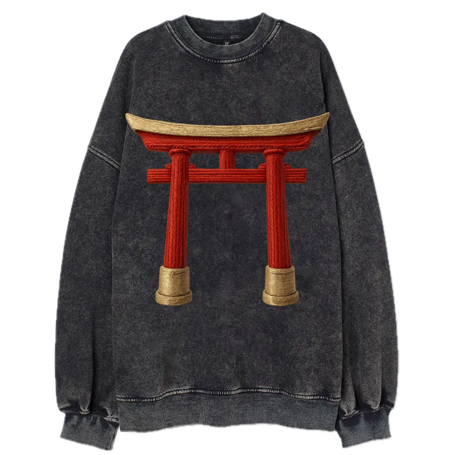 Japanese Torii Gate  - Vintage Sweatshirt - Black