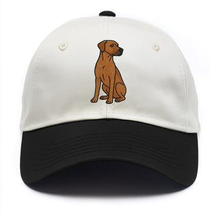 Rhodesian Ridgeback - Red wheaten embroidered pose - Two Tone Cap - Black