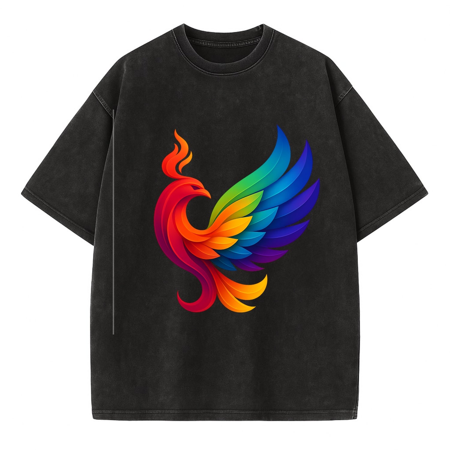 Liberation Bird - Phoenix with each feat - Vintage T-shirt - Black