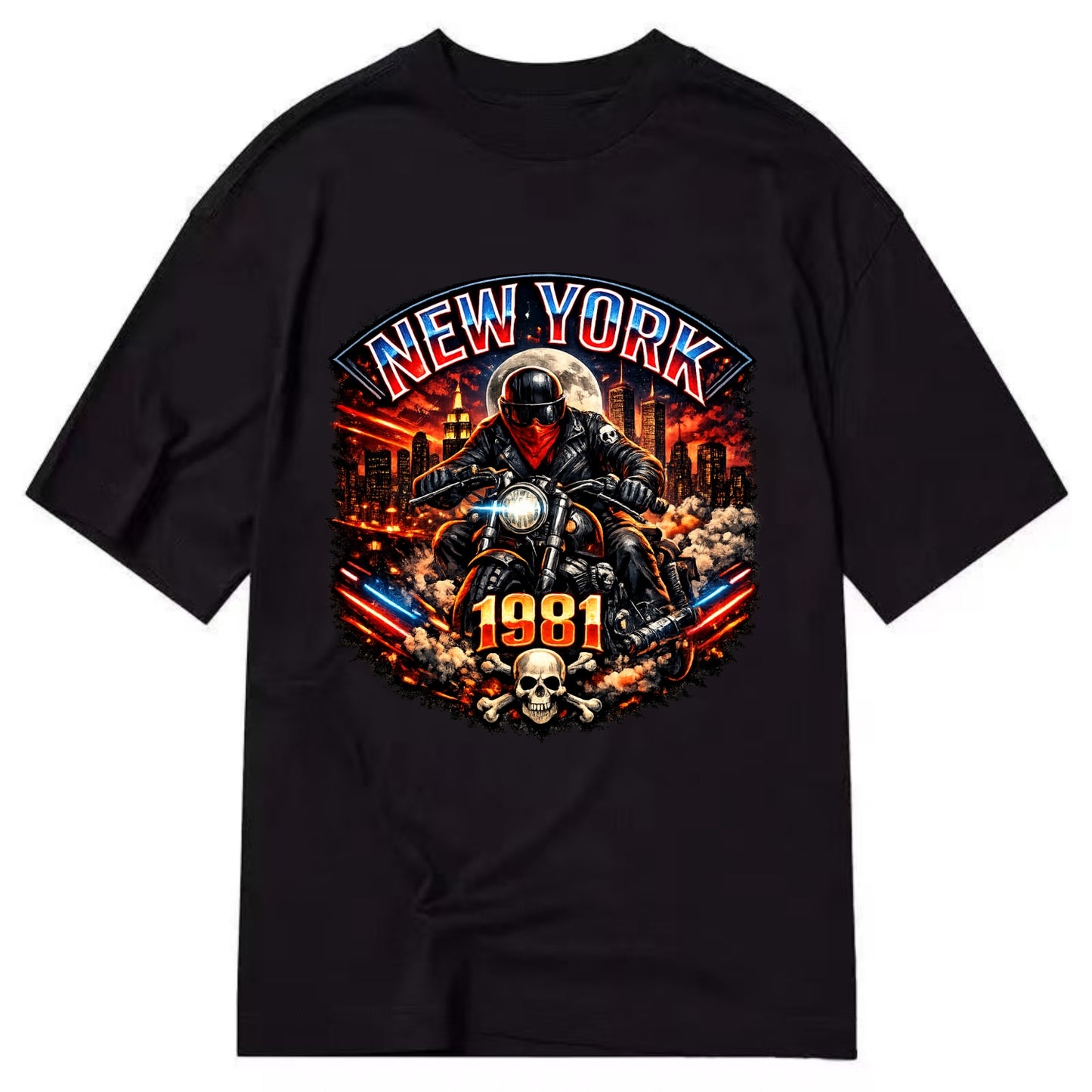 New York 1981 Biker - Classic T-shirt - Black