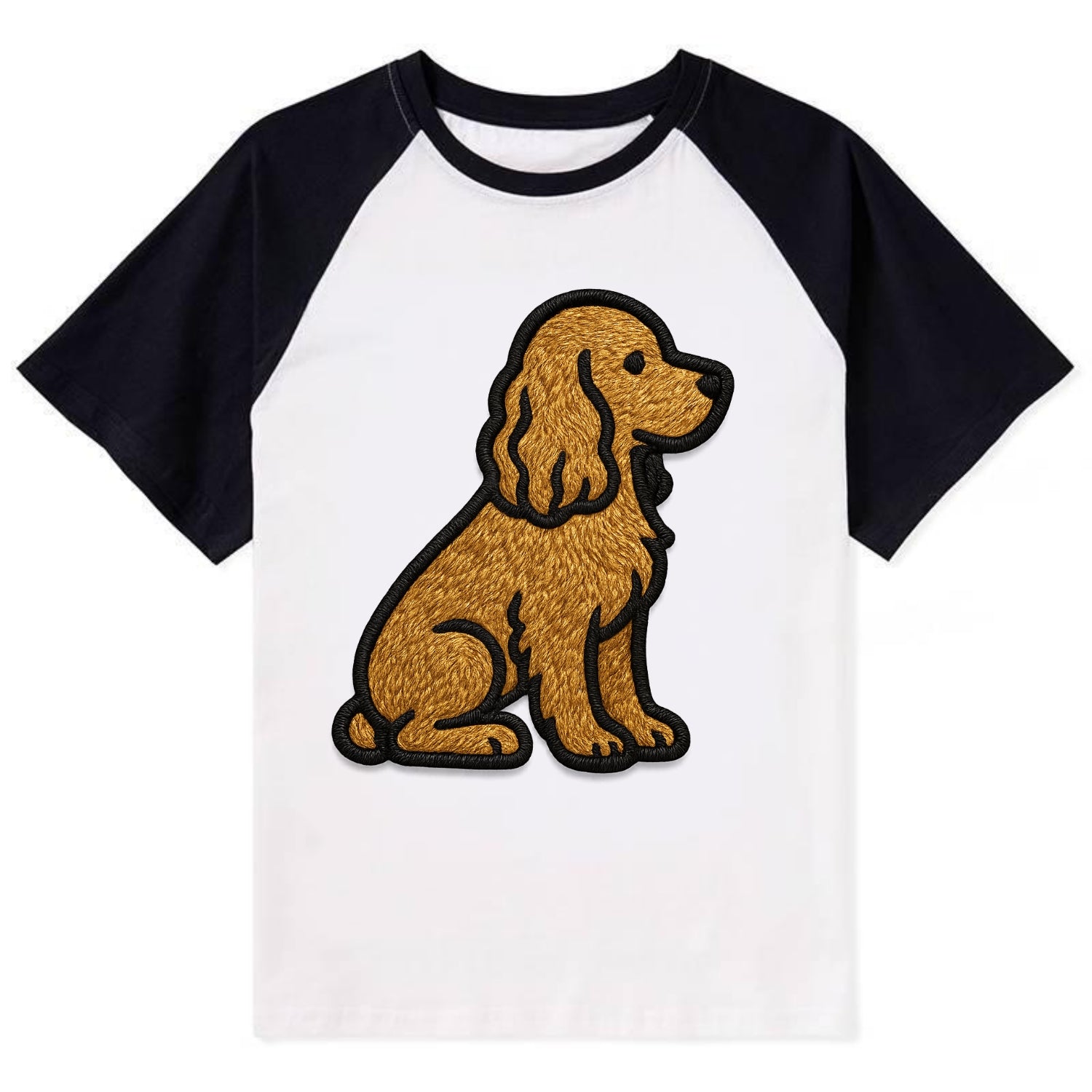 Cocker Spaniel - Contemporary spaniel de - Contrast Raglan T-shirt - Black