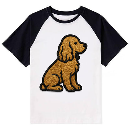 Cocker Spaniel - Contemporary spaniel de - Contrast Raglan T-shirt - Black