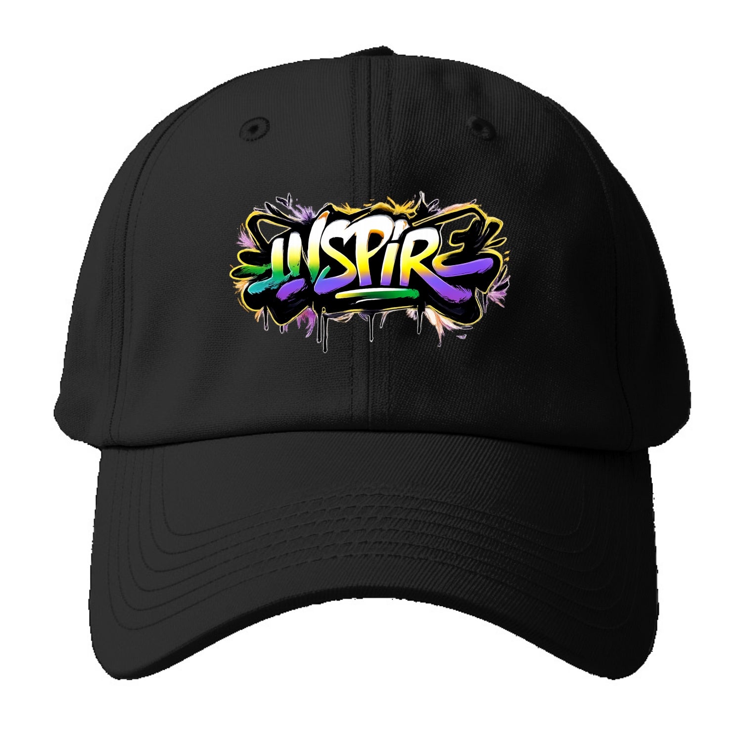 Bold typography design - "INSPIRE" - motivating others, being the spark - Baseball Cap For Big Heads - Black