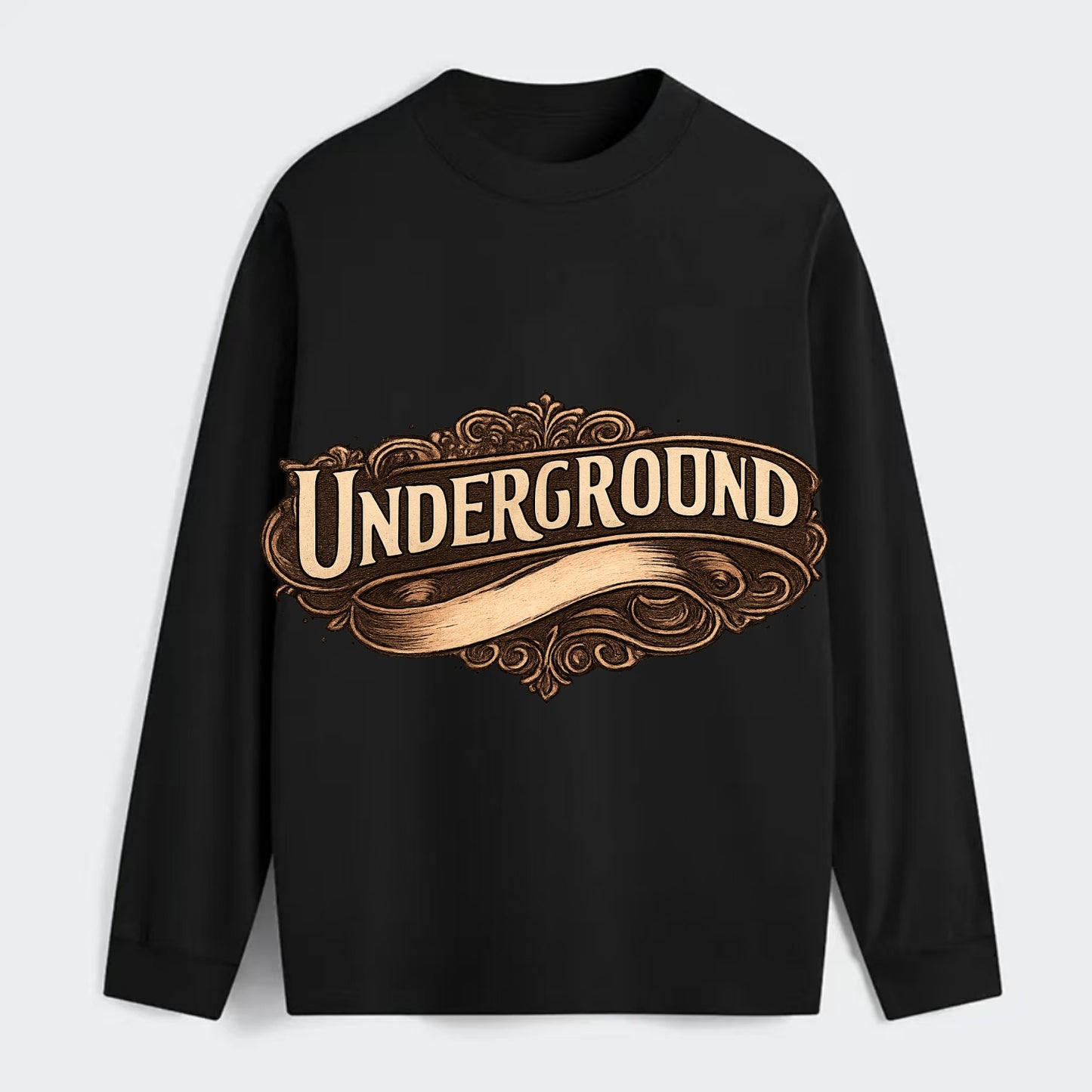 Bold typography design - "UNDERGROUND" - hidden scene, alternative - Classic Long Sleeve Shirt - Black
