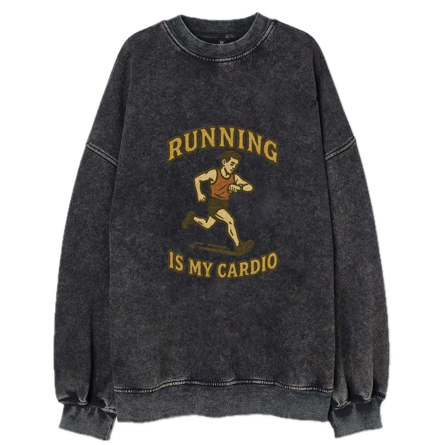 Running Late Is My Cardio  - Vintage Sweatshirt - Black