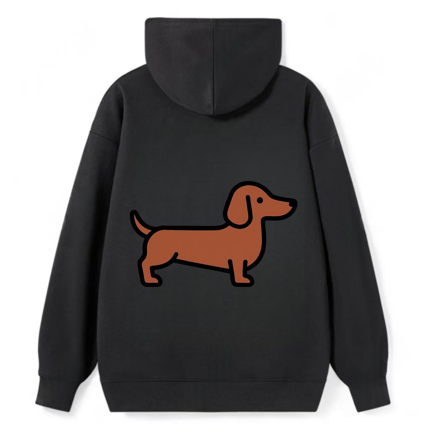 Dachshund - Red/brown smooth flat side profile - Classic Pullover Hoodie - Black