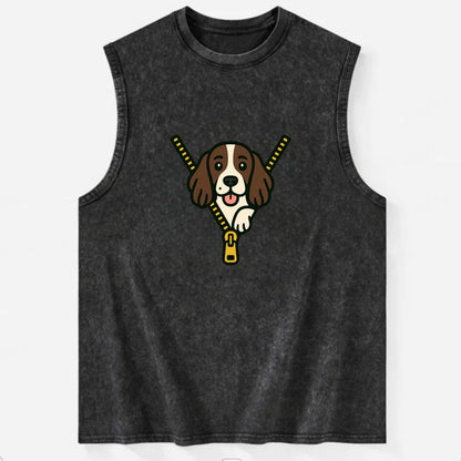 English Springer Spaniel - Vintage Washed Tank - Black
