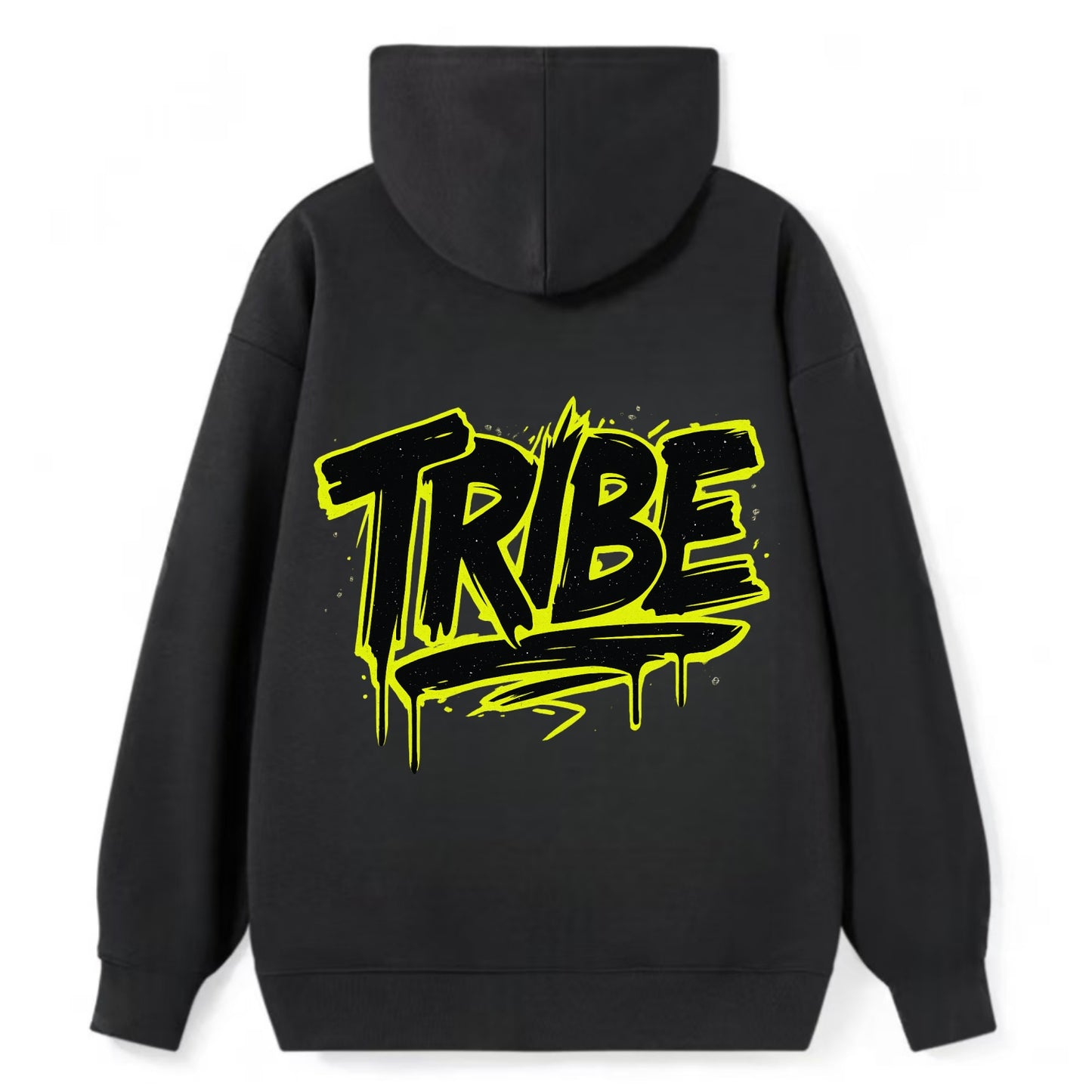 Bold typography design - "TRIBE" - your community, your group - Classic Pullover Hoodie - Black
