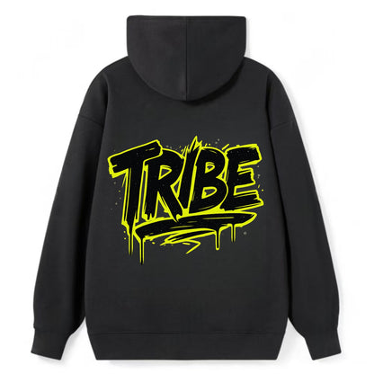 Bold typography design - "TRIBE" - your community, your group - Classic Pullover Hoodie - Black