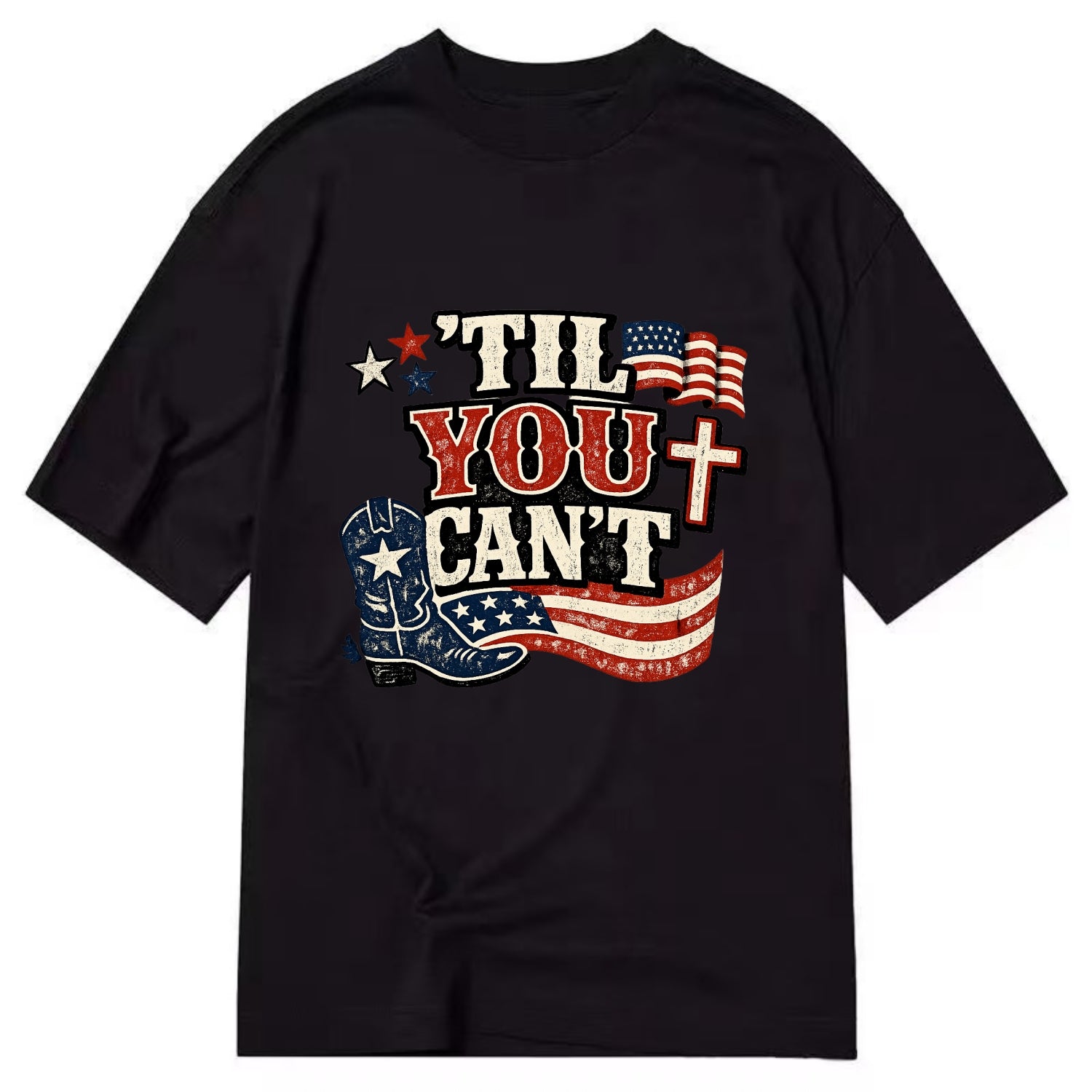 Til You Cant - Patriot Cross - Classic T-shirt - Black