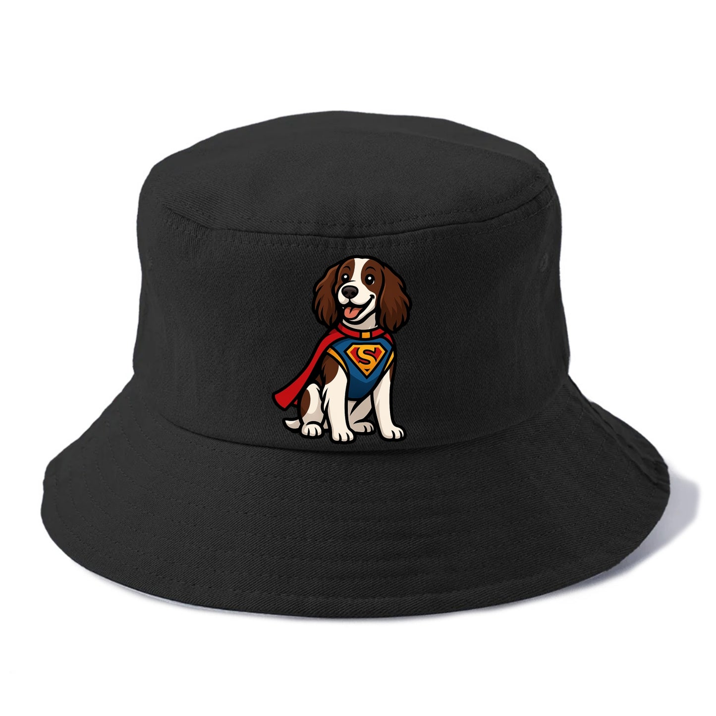 Springer Spaniel Friendly Hero  - Bucket Hat - Black