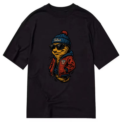 Tulsa Hurricane wearing Tulsa beanie with TU patch - Classic T-shirt - Black