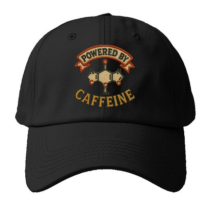Powered By Caffeine  - Baseball Cap For Big Heads - Black