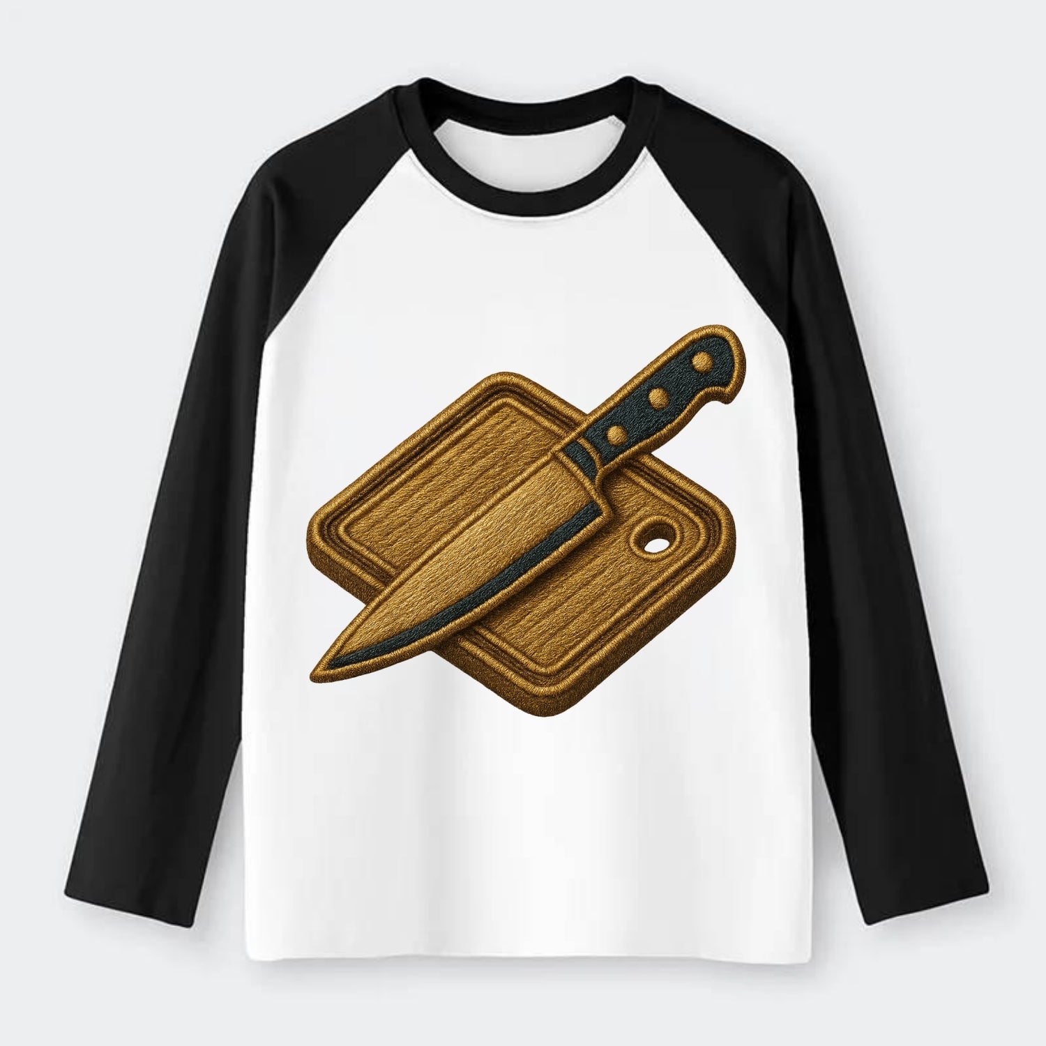 Chef knife with cutting board - culinary enthusiast - Raglan Long Sleeve T-Shirt - Black