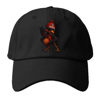 Houston Roadrunner wearing Rockets beanie with launch pad patch and - Baseball Cap For Big Heads - Black