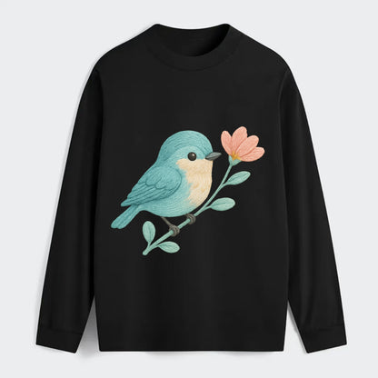 Aqua Chickadee - Classic Long Sleeve Shirt - Black