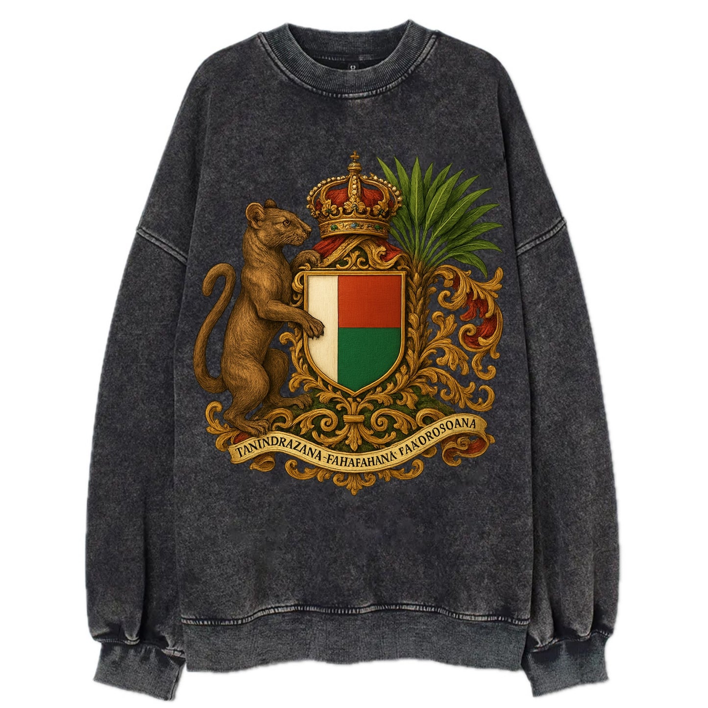 Madagascar Fossa Hunter  - Vintage Sweatshirt - Black