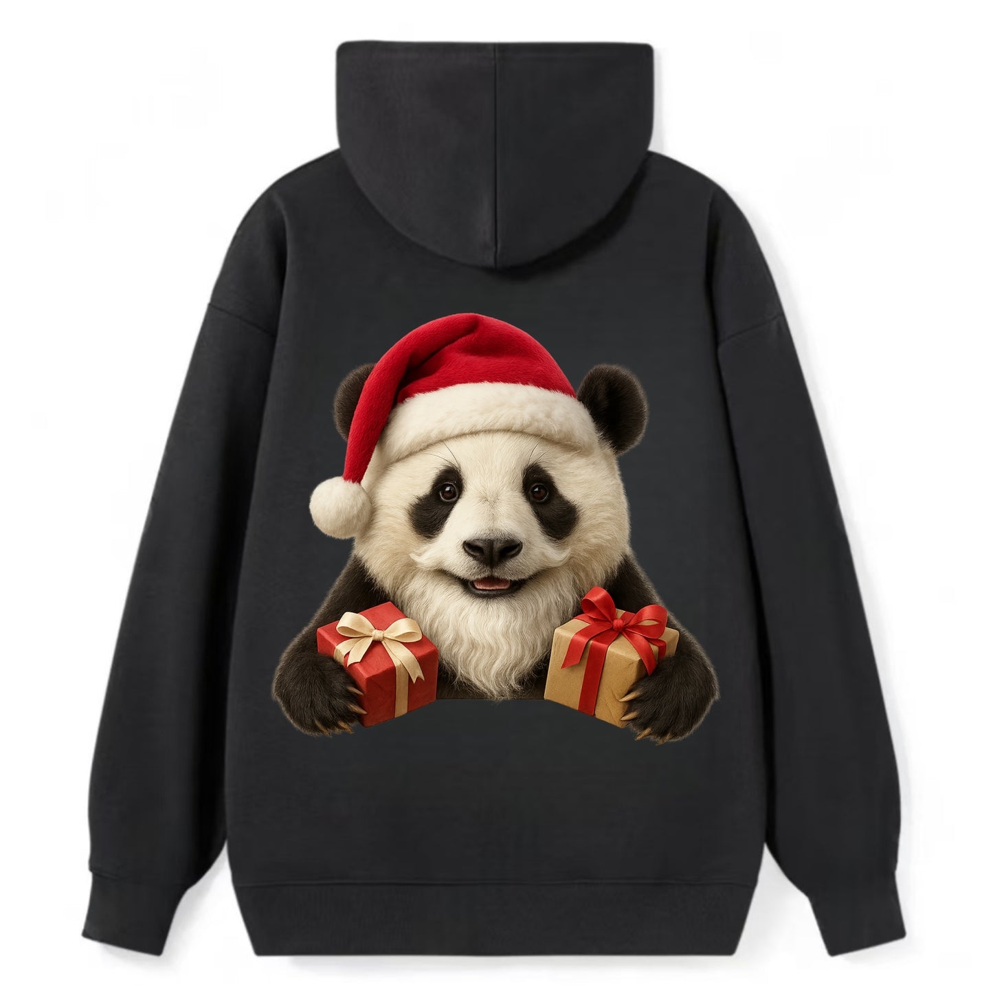 Santa Panda  - Classic Pullover Hoodie - Black