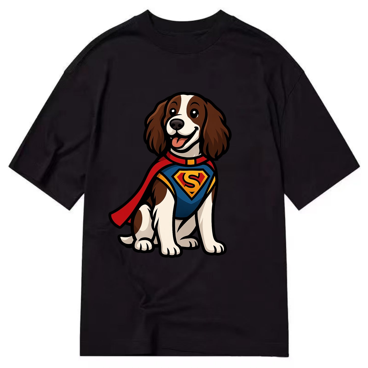 Springer Spaniel Friendly Hero  - Classic T-shirt - Black