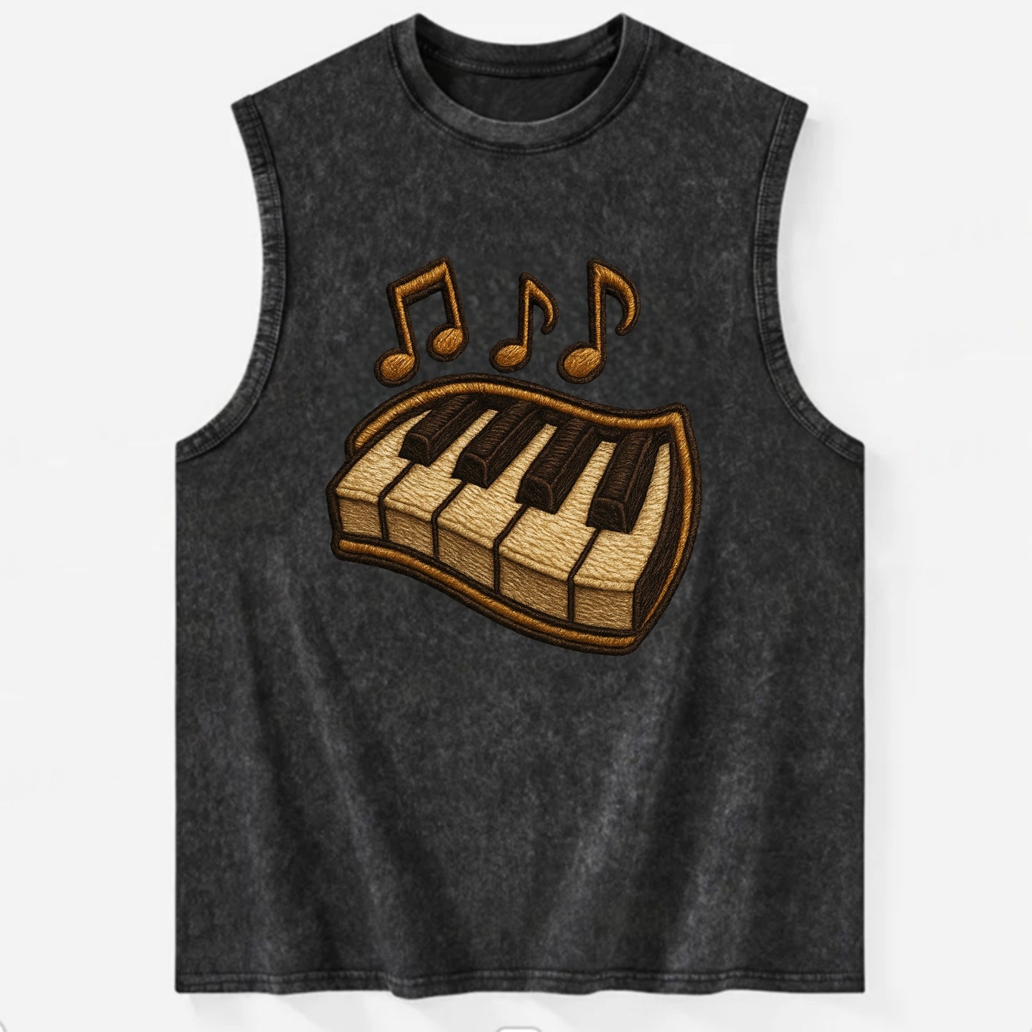 Piano Keys  - Vintage Washed Tank - Black