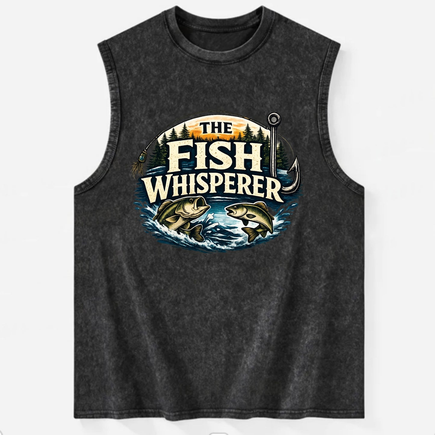 The Fish Whisperer - Vintage Washed Tank - Black