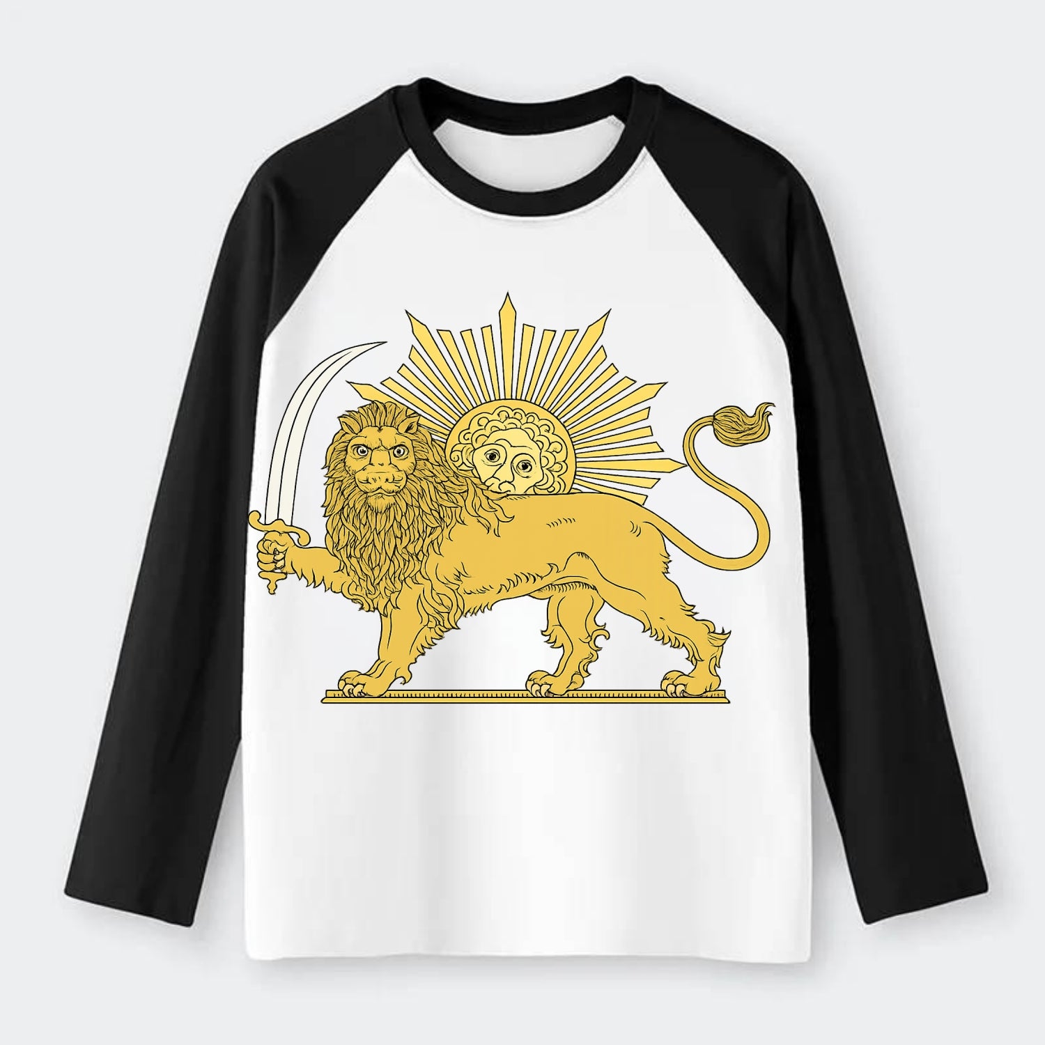 Shir O Khorshid - Raglan Long Sleeve T-Shirt - Black