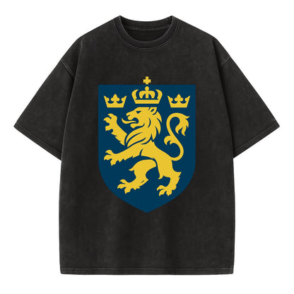 Sweden Three Crowns Emblem  - Vintage T-shirt - Black