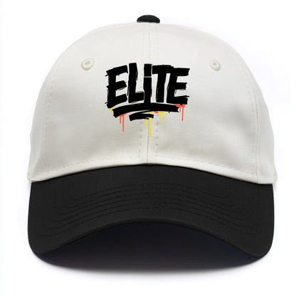 Bold typography design - "ELITE" - top tier, highest level - Two Tone Cap - Black
