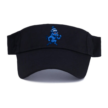 Indianapolis Colt Horse wearing Colts blue and white beanie with pom pom and wayfarer - Visor - Black
